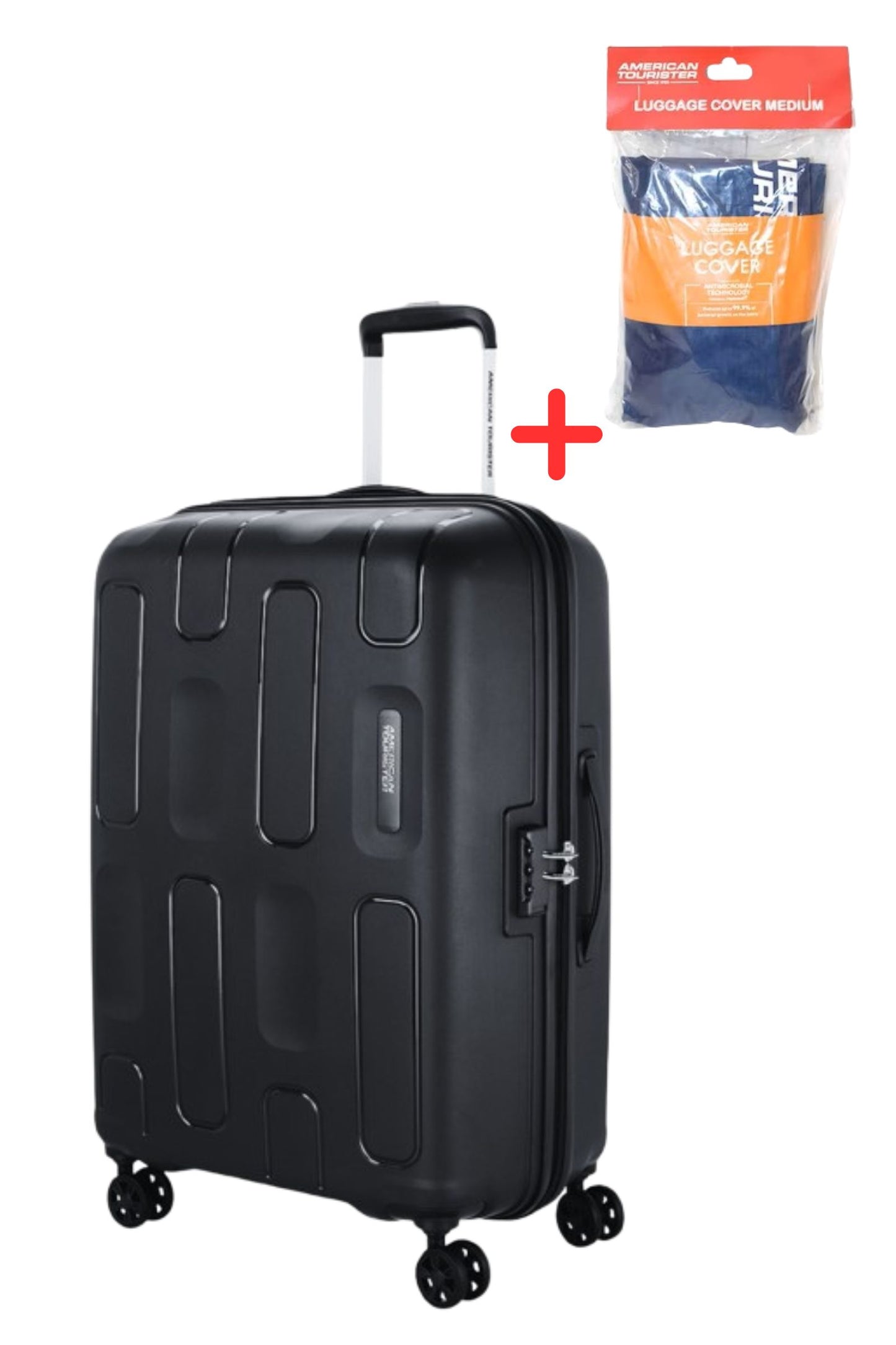 ELLIPSO MEDIUM 68 CM BLACK + LUGGAGE COVER MEDIUM FREE