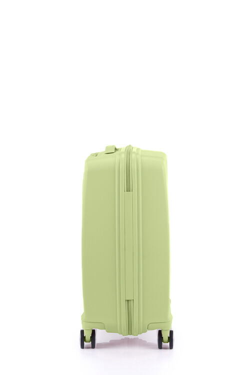 Side view of the American Tourister Argyle  cabin hard suitcase in Frozen Matcha, with geometric design, TSA lock, and spinner wheels Available Online
