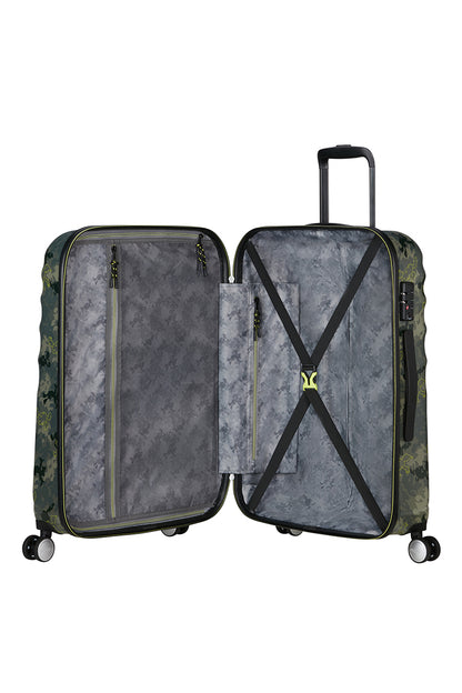 interior of the Donald Duck Camo spinner, revealing the character-themed lining and organized packing compartments. Shop Now Online